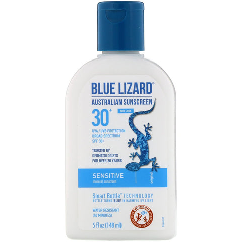 Blue Lizard Australian Sunscreen, Sensitive, Mineral Sunscreen, SPF 30+, 5 fl oz (148 ml)