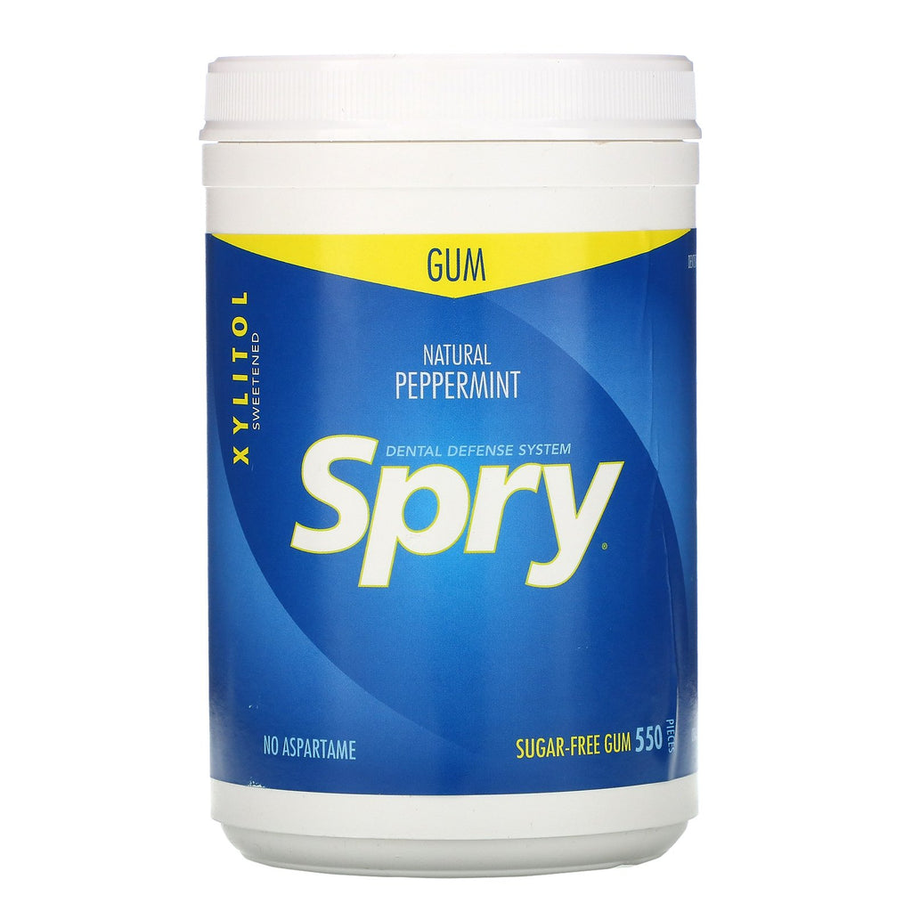 Xlear, Spry, Chewing Gum, Natural Peppermint, Sugar Free, 550 Pieces (660 g)