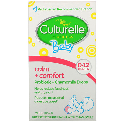 Culturelle, Probiotics, Baby, Calm + Comfort, Probiotic + Chamomile Drops, 0-12 Months, .29 fl oz (8.5 ml)