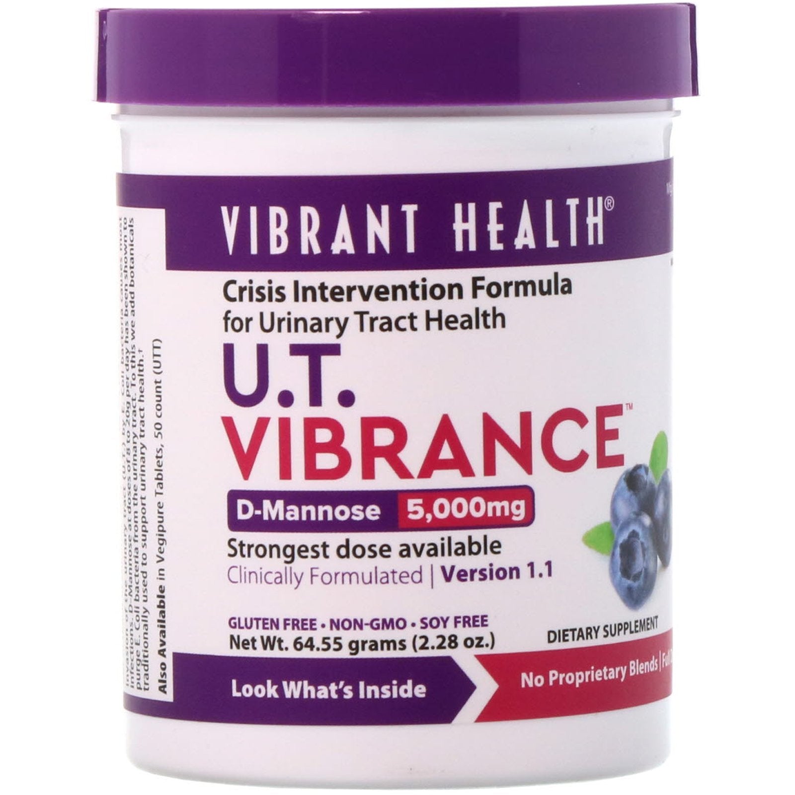 Vibrant Health, U.T. Vibrance, D-Mannose 5,000 mg, Version 1.1, 2.28 oz (64.55 g)