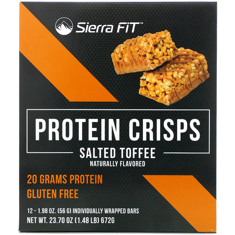 Sierra Fit, Protein Crisps, Salted Toffee, 12 Bars, 1.98 oz (56 g) Each
