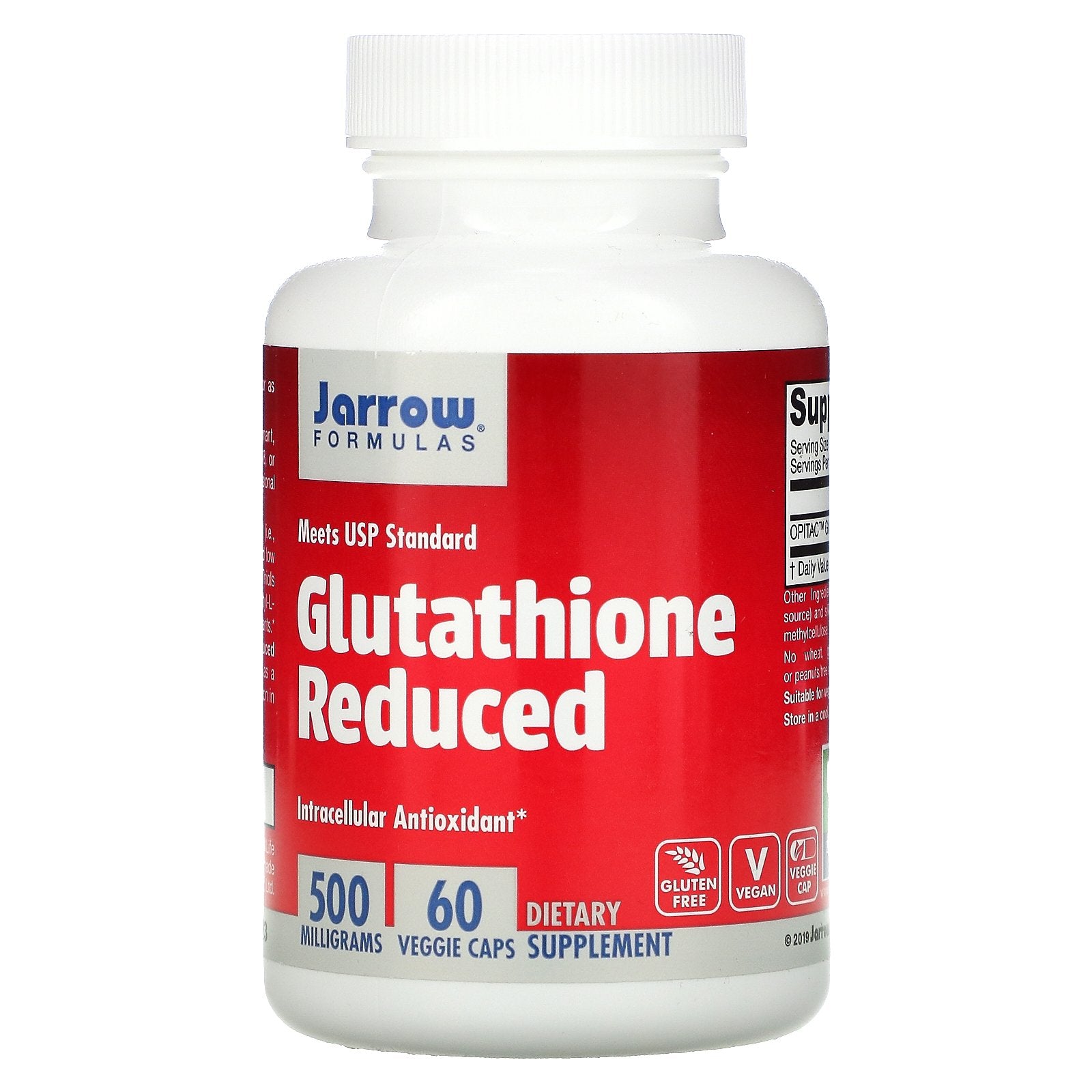 Jarrow Formulas, Glutathione Reduced, 500 mg, 60 Veggie Caps