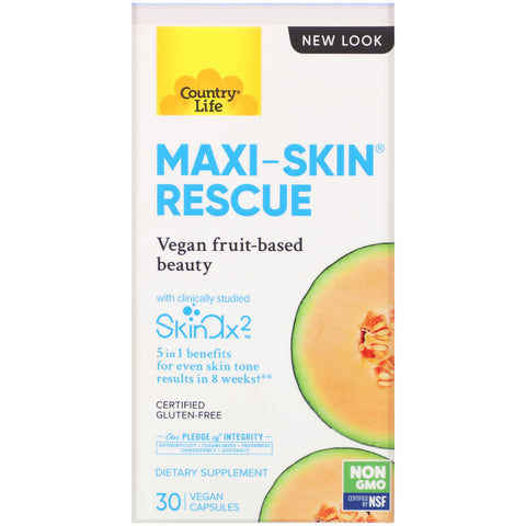 Country Life, Maxi-Skin Rescue, 30 Vegan Capsules