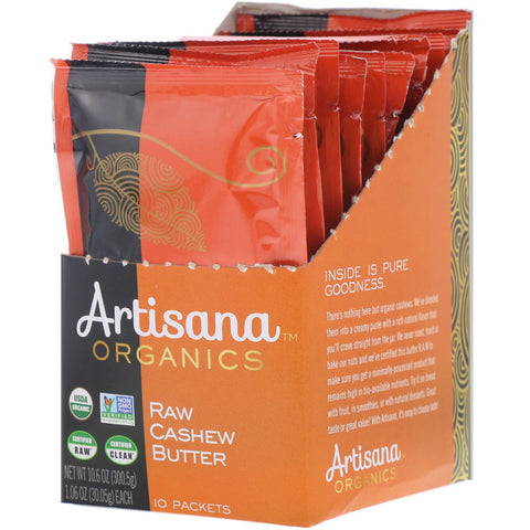 Artisana, Organics, Raw Cashew Nut Butter, 10 Packets, 1.06 oz (30.05 g) Each