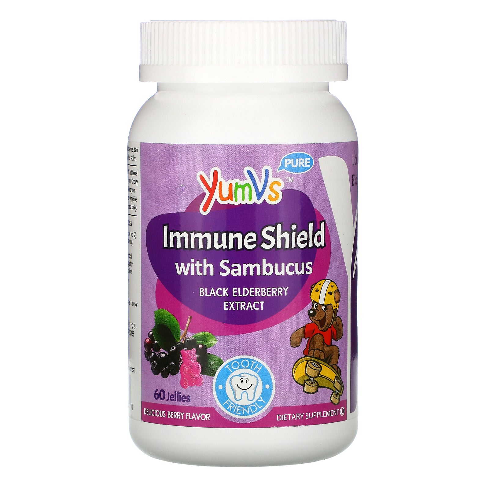 YumV's, Immune Shield with Sambucus, Delicious Berry Flavor, 60 Jellies