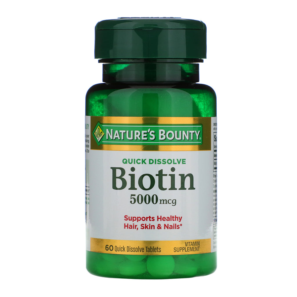 Nature's Bounty, Biotin, 5,000 mcg, 60 Quick Dissolve Tablets