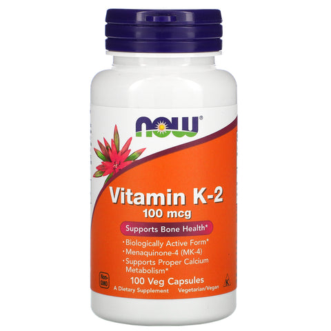 Now Foods, Vitamin K-2, 100 mcg, 100 Veg Capsules