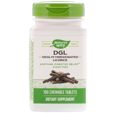 Nature's Way, DGL, Deglycyrrhizinated Licorice, 100 Chewable Tablets