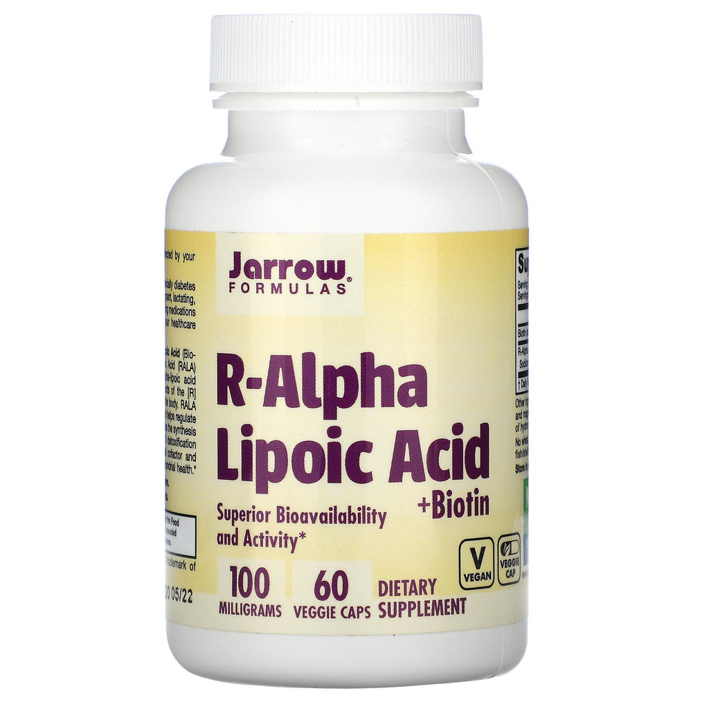 Jarrow Formulas, R-Alpha Lipoic Acid + Biotin, 60 Veggie Caps