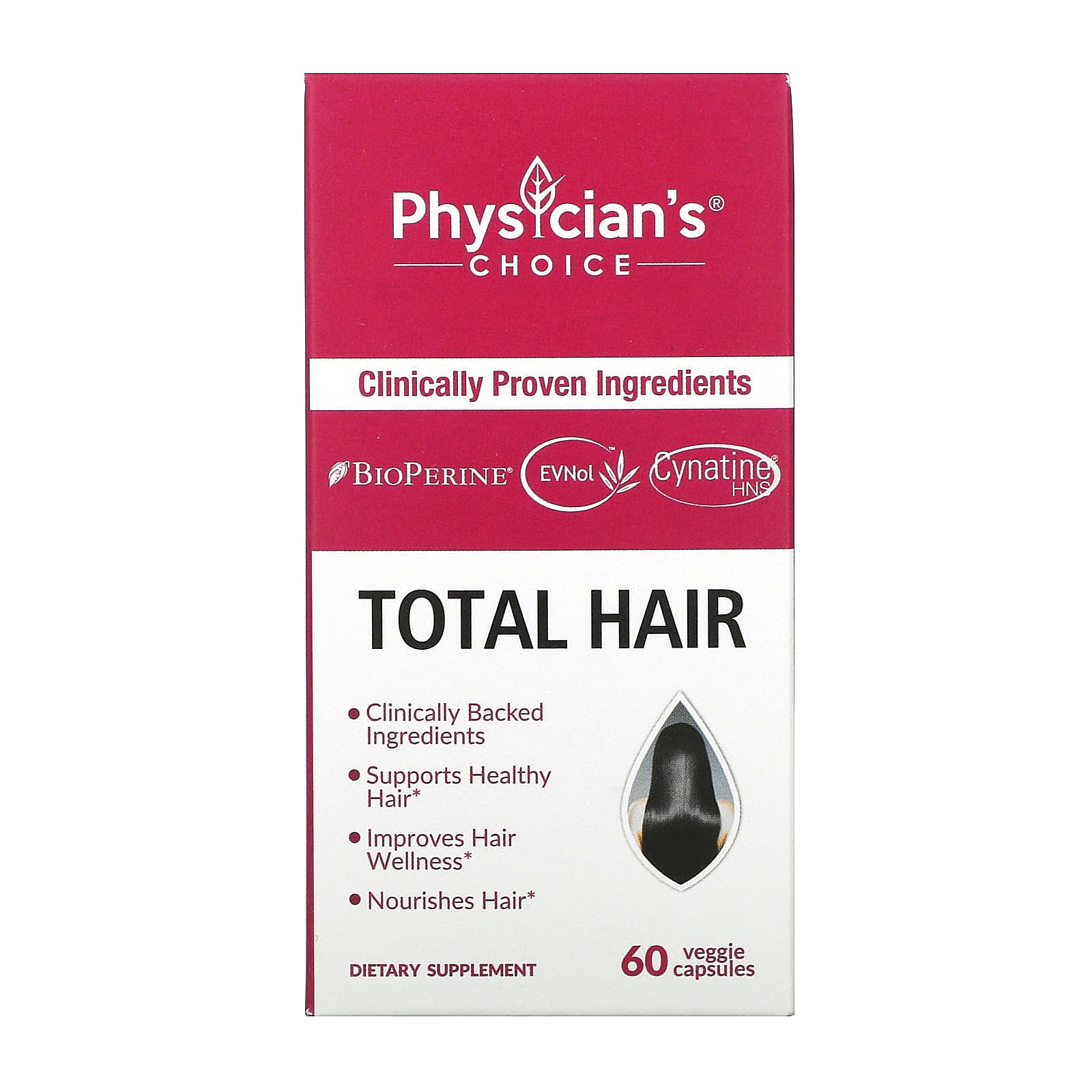 Physician's Choice, Total Hair, 60 Veggie Capsules