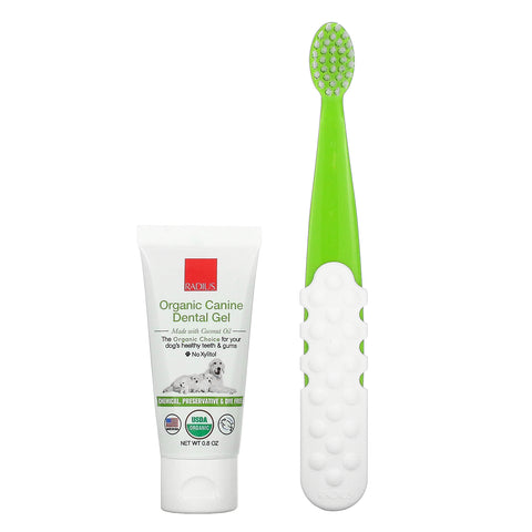 RADIUS, Organic Dental Solutions, Dental Gel, Toothbrush, 1 Toothbrush + .8 oz Gel