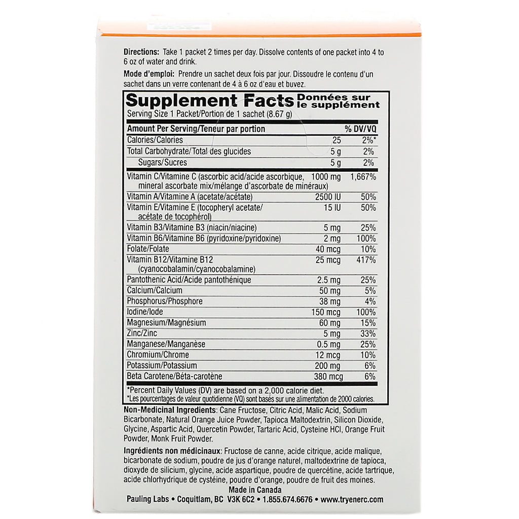 Ener-C, Vitamin C, Multivitamin Drink Mix, Orange, 30 Packets, 9.2 oz (260.1 g)