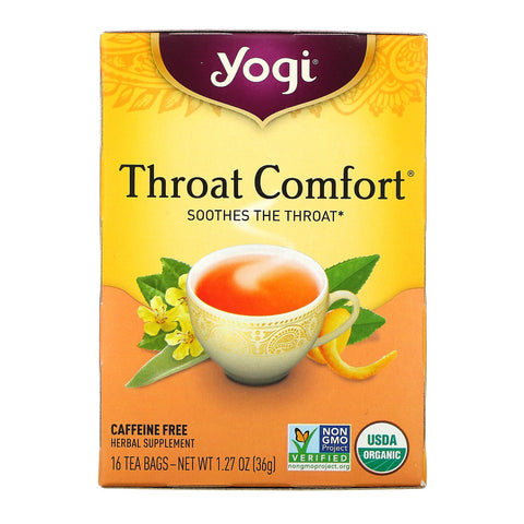 Yogi Tea, Throat Comfort, Caffeine Free, 16 Tea Bags, 1.27 oz (36 g)