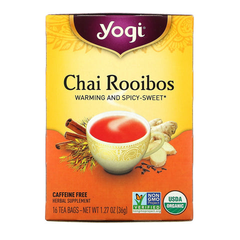 Yogi Tea, Chai Rooibos, Caffeine Free, 16 Tea Bags, 1.27 oz (36 g)