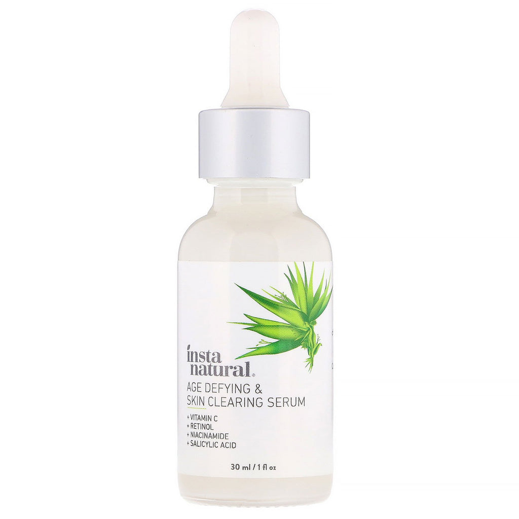 InstaNatural, Age-Defying & Skin Clearing Serum, Anti-Aging, 1 fl oz (30 ml)