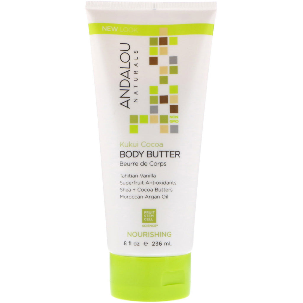 Andalou Naturals, Body Butter, Nourishing, Kukui Cocoa, 8 fl oz (236 ml)