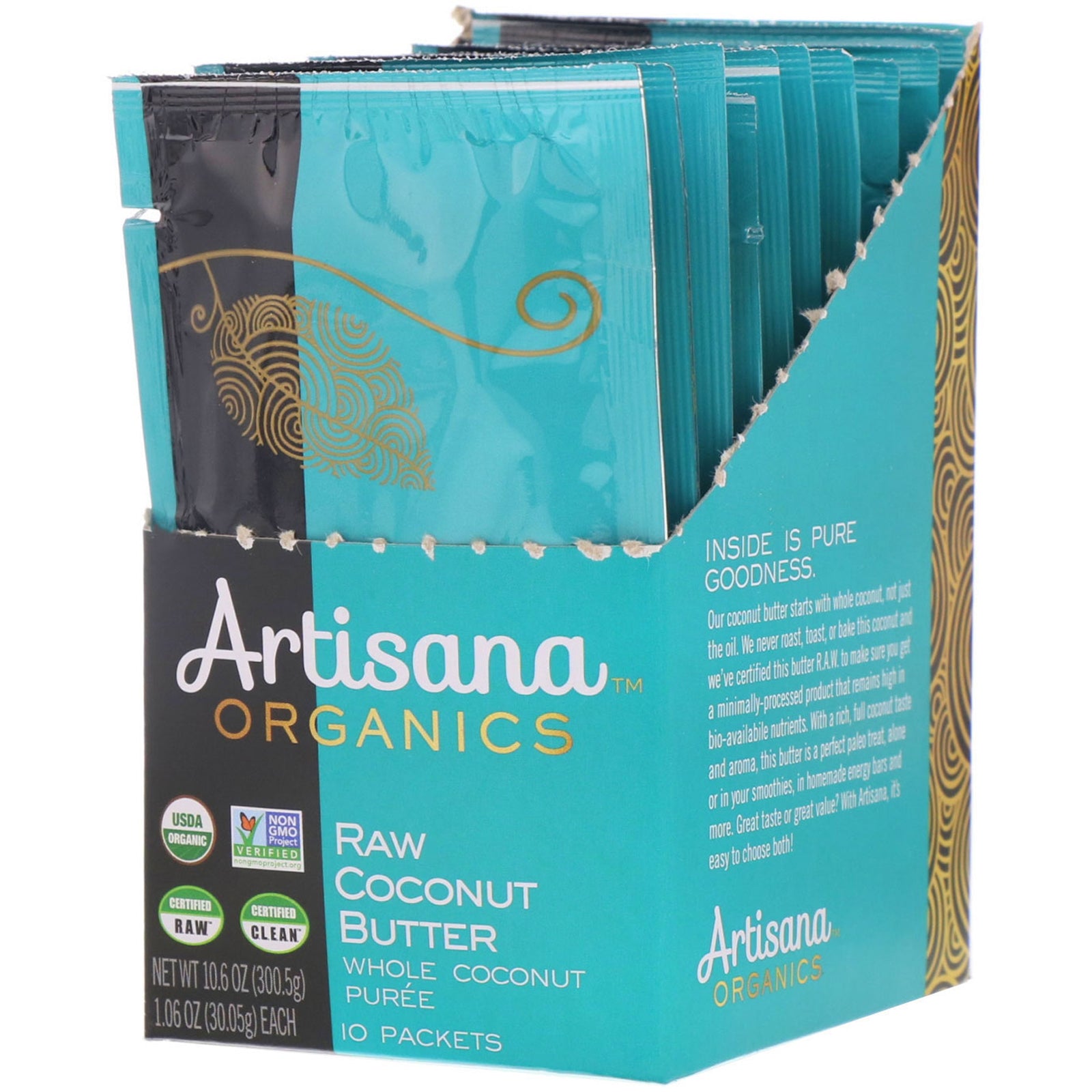 Artisana, Organics, Raw Coconut Butter, 10 Packets, 1.06 oz (30.05 g) Each