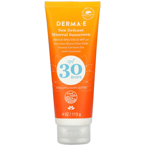 Derma E, Sun Defense Mineral Sunscreen, SPF 30, 4 oz (113 g)