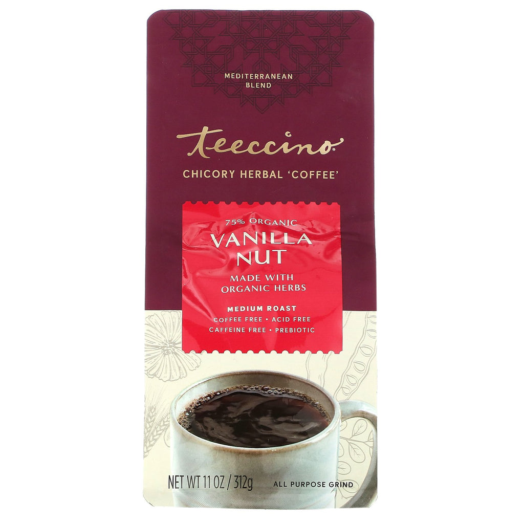 Teeccino, Chicory Herbal Coffee, Vanilla Nut, Medium Roast, Caffeine Free , 11 oz (312 g)