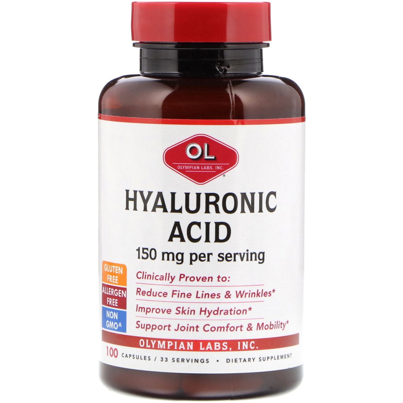 Olympian Labs, Hyaluronic Acid, 150 mg, 100 Capsules