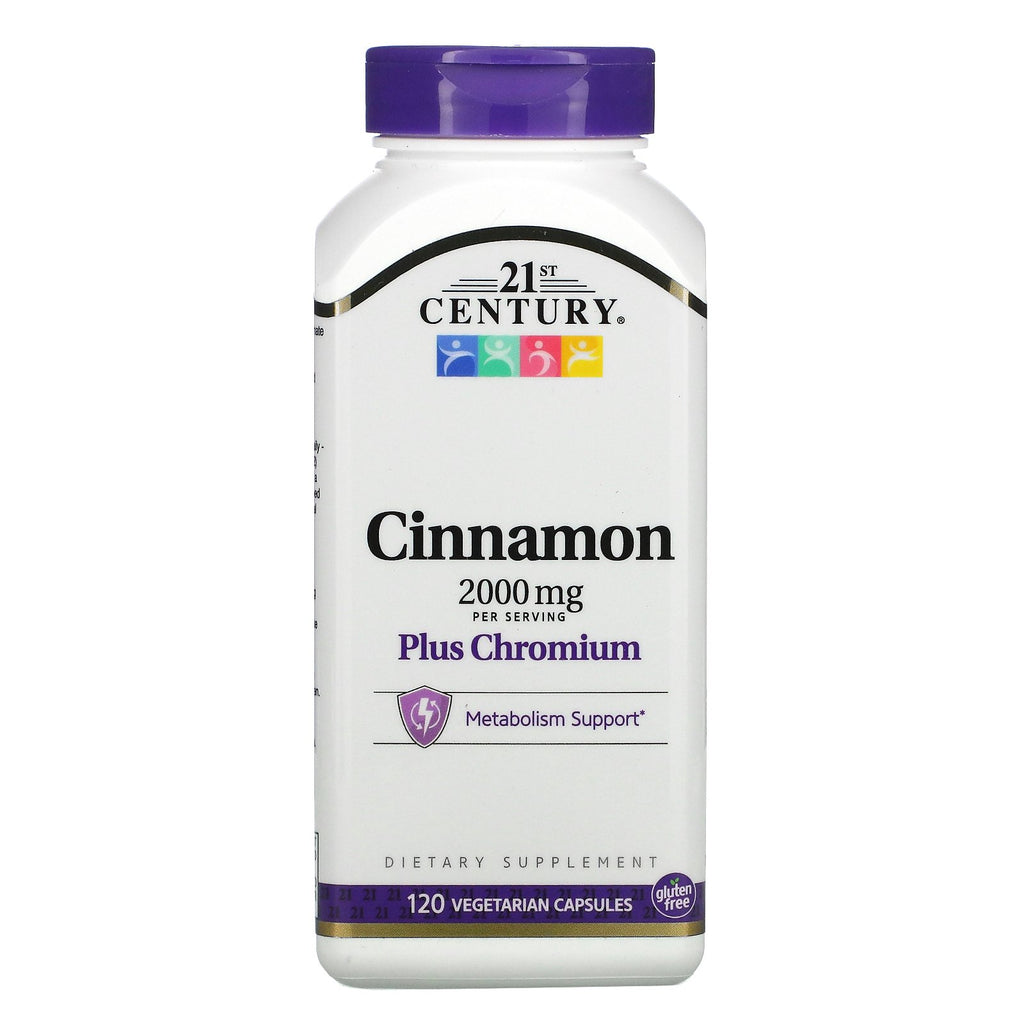 21st Century, Cinnamon Plus Chromium, 2,000 mg, 120 Vegetarian Capsules