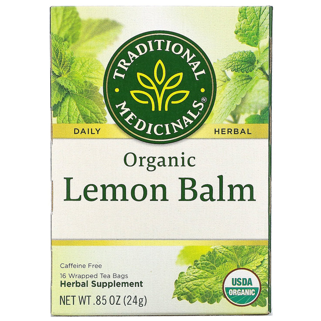 Traditional Medicinals, Organic Lemon Balm, Caffeine Free, 16 Wrapped Tea Bags, .85 oz (24 g)