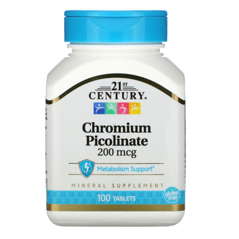 21st Century, Chromium Picolinate, 200 mcg, 100 Tablets