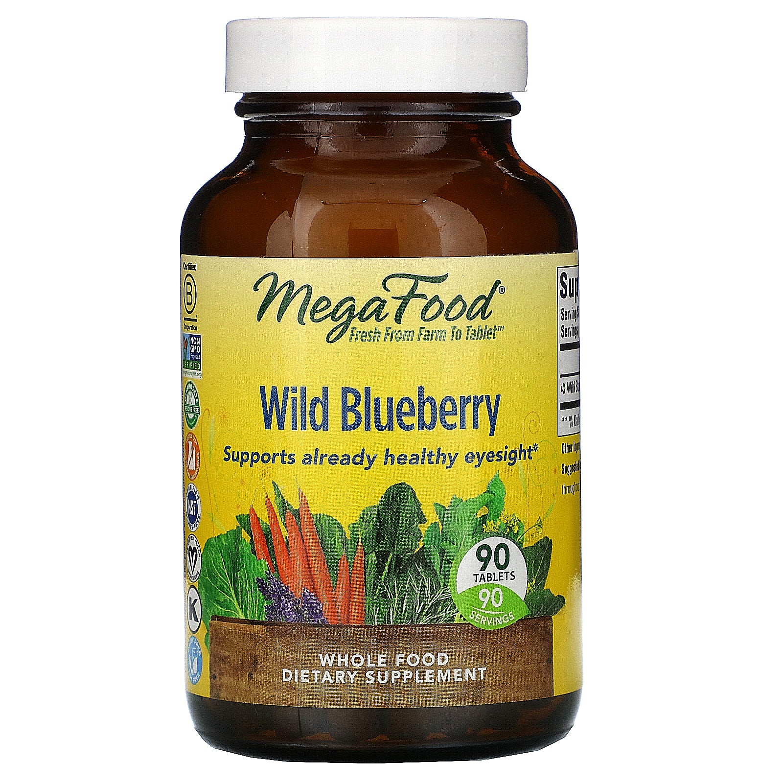 MegaFood, Wild Blueberry, 90 Tablets