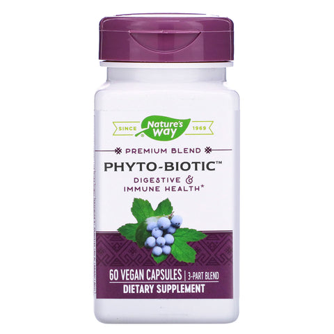 Nature's Way, Phyto-Biotic, Digestive & Immune Health, 3 Part Blend, 60 Vegan Capsules