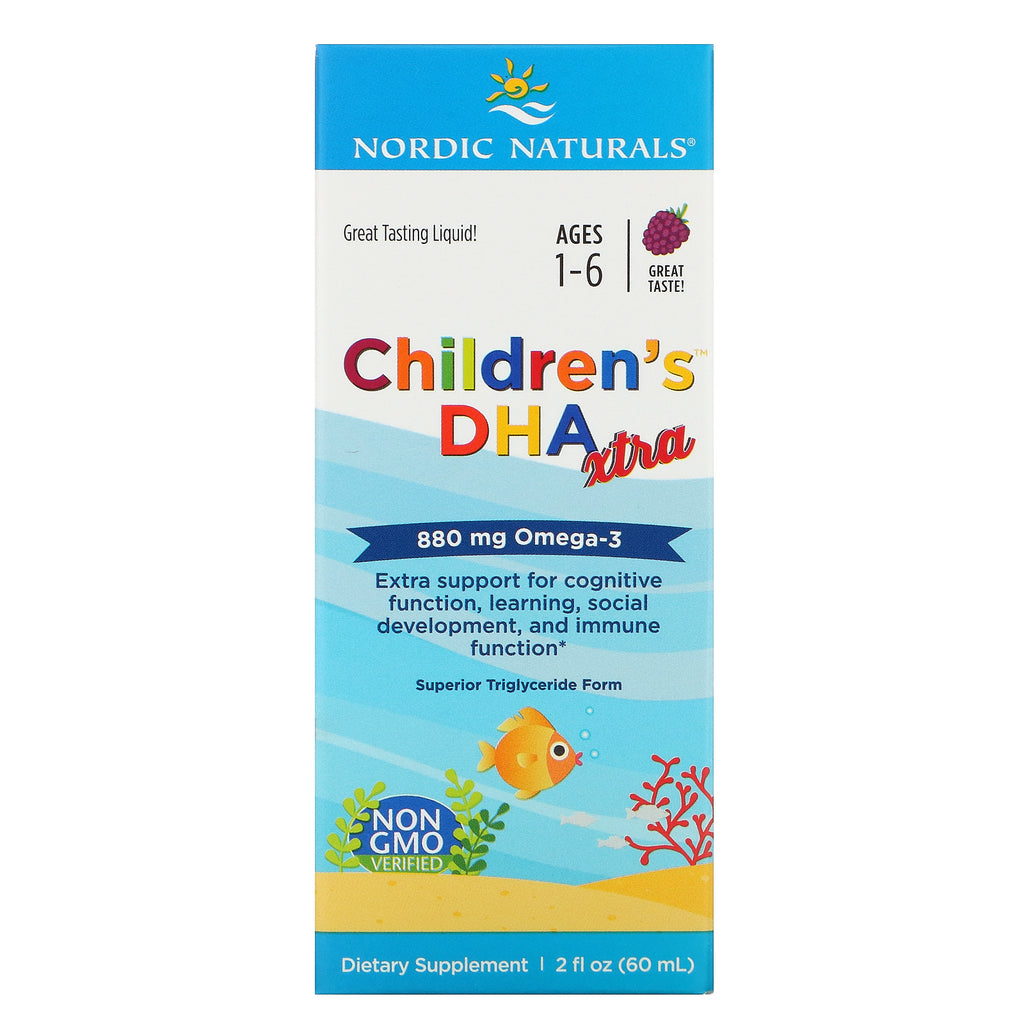 Nordic Naturals, Children's DHA Xtra, Ages 1-6, Berry, 880 mg, 2 fl oz (60 ml)