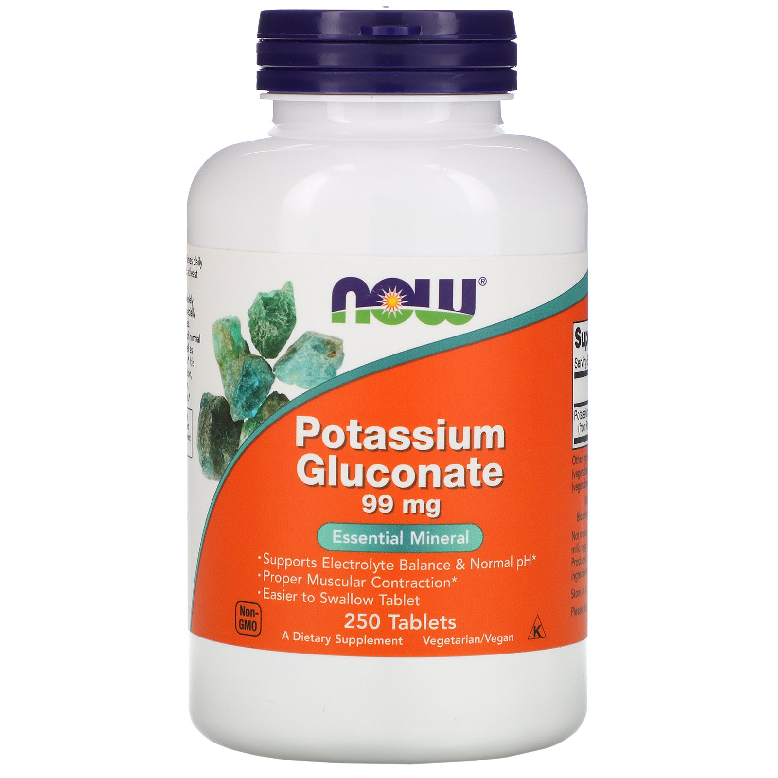 Now Foods, Potassium Gluconate, 99 mg, 250 Tablets