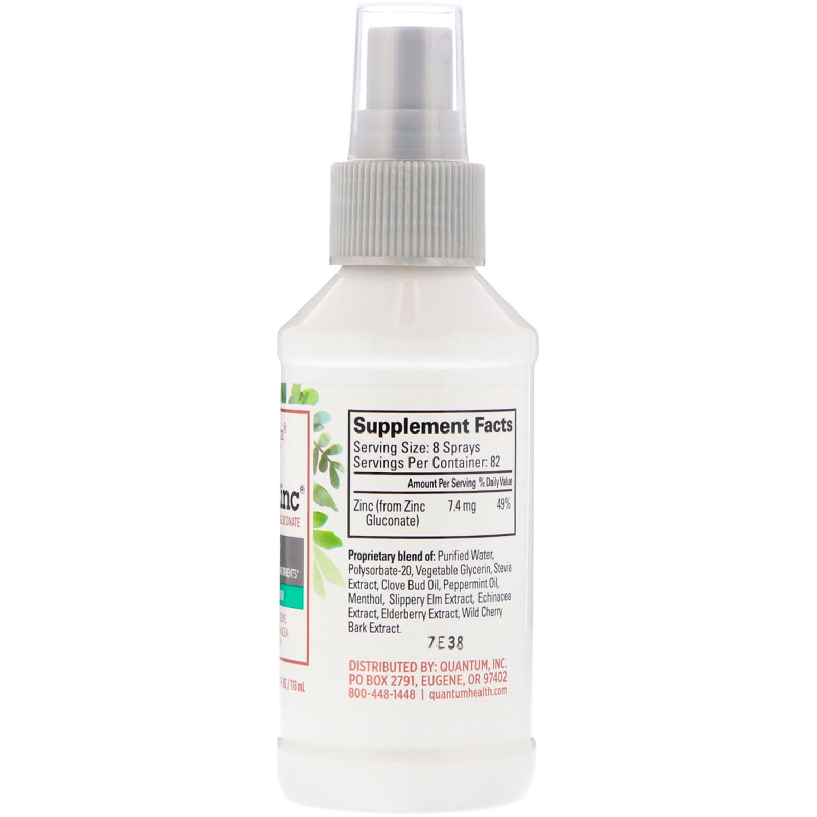 Quantum Health, TheraZinc Spray with Immune Boosting Nutrients, Peppermint Flavor, 4 fl oz (118 ml)