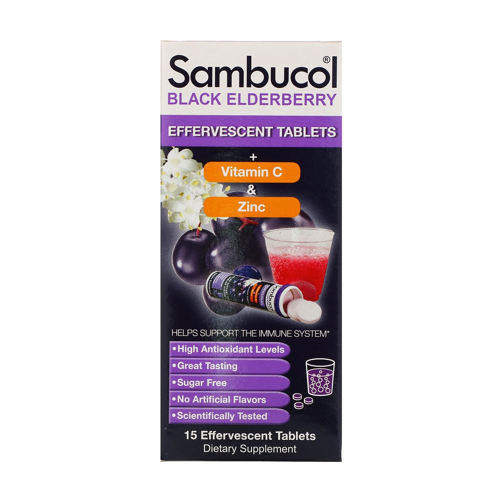 Sambucol, Black Elderberry, Effervescent Tablets, 15 Effervescent Tablets