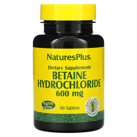 Nature's Plus, Betaine Hydrochloride, 600 mg, 90 Tablets