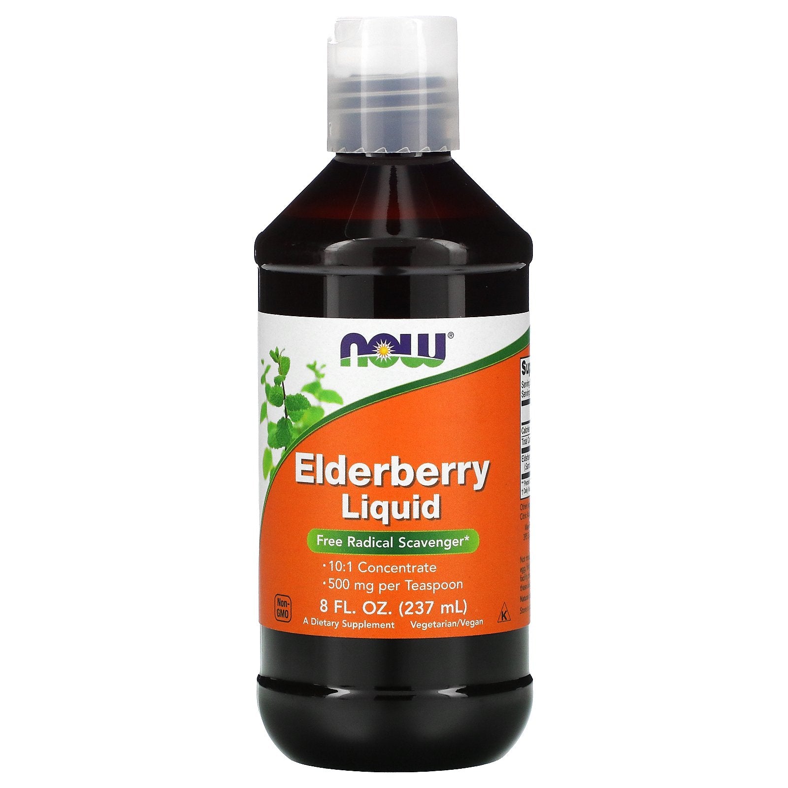 Now Foods, Elderberry Liquid, 500 mg, 8 fl oz (237 ml)