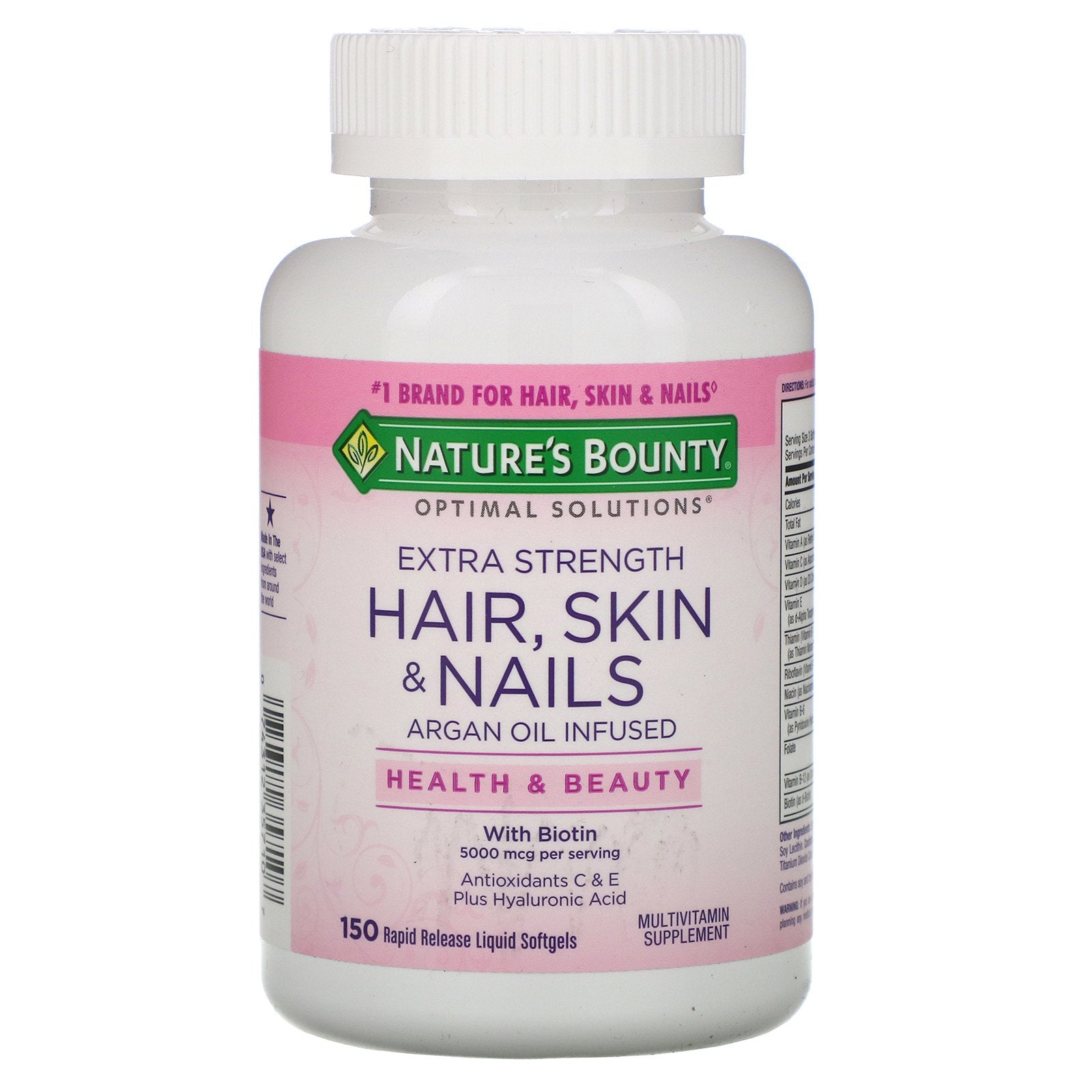 Nature's Bounty, Optimal Solutions, Extra Strength Hair, Skin & Nails, 150 Rapid Release Liquid Softgels