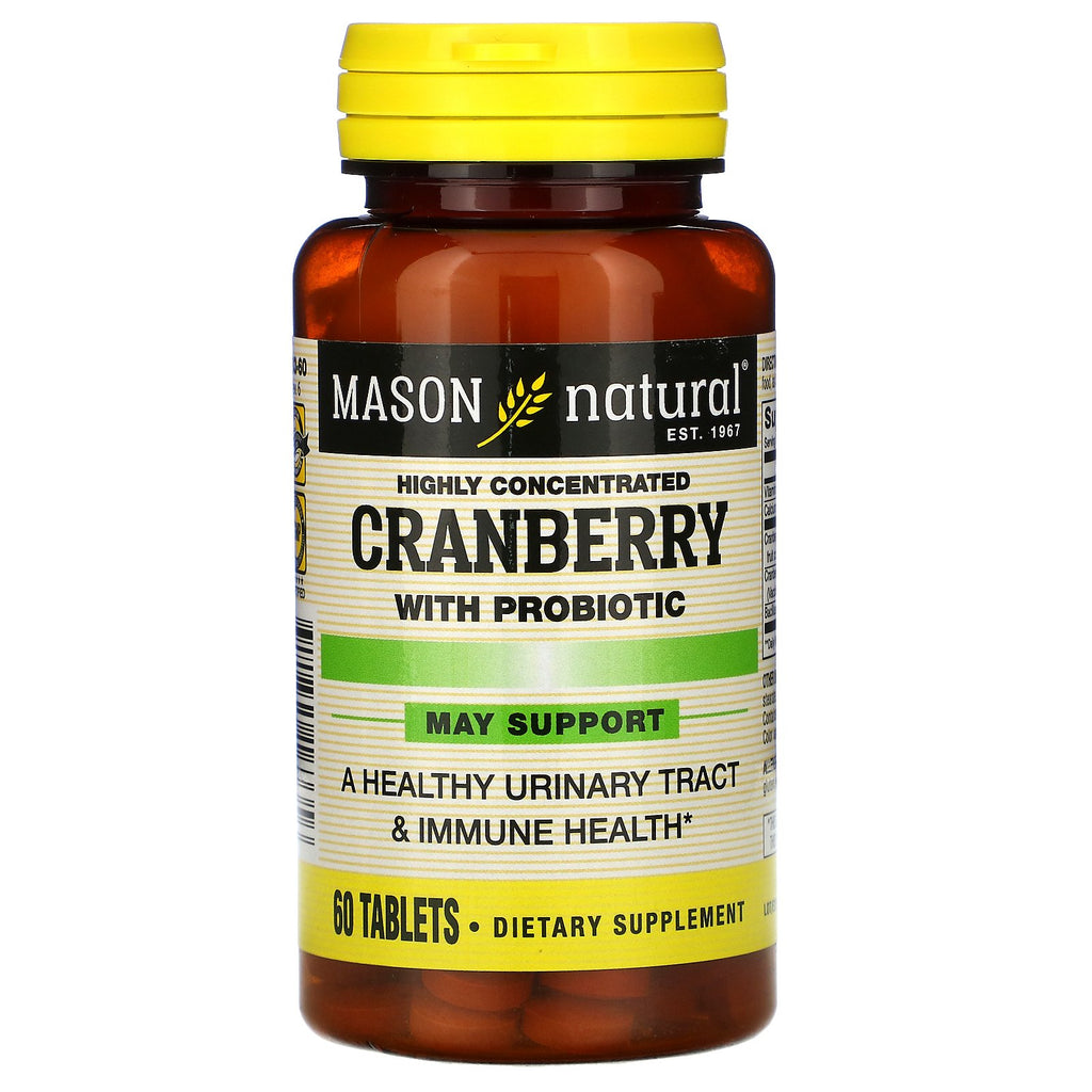 Mason Natural, Cranberry with Probiotic, Highly Concentrated, 60 Tablets