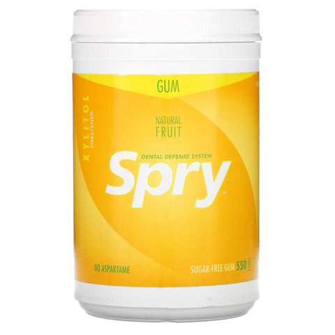 Xlear, Spry, Chewing Gum, Natural Fruit, Sugar Free, 550 Pieces
