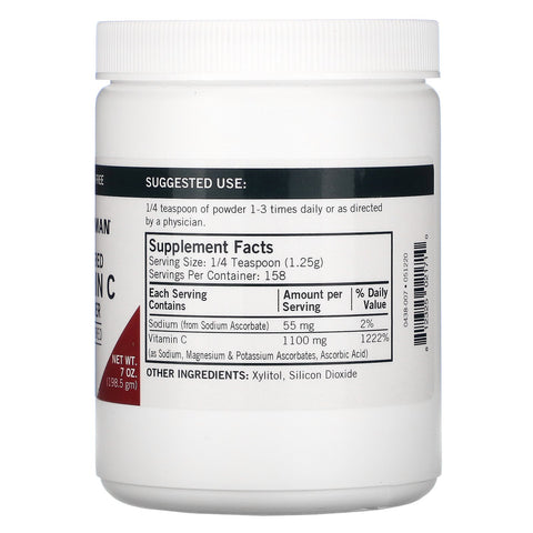 Kirkman Labs, Buffered Vitamin C Powder, Unflavored, 7 oz (198.5 g)