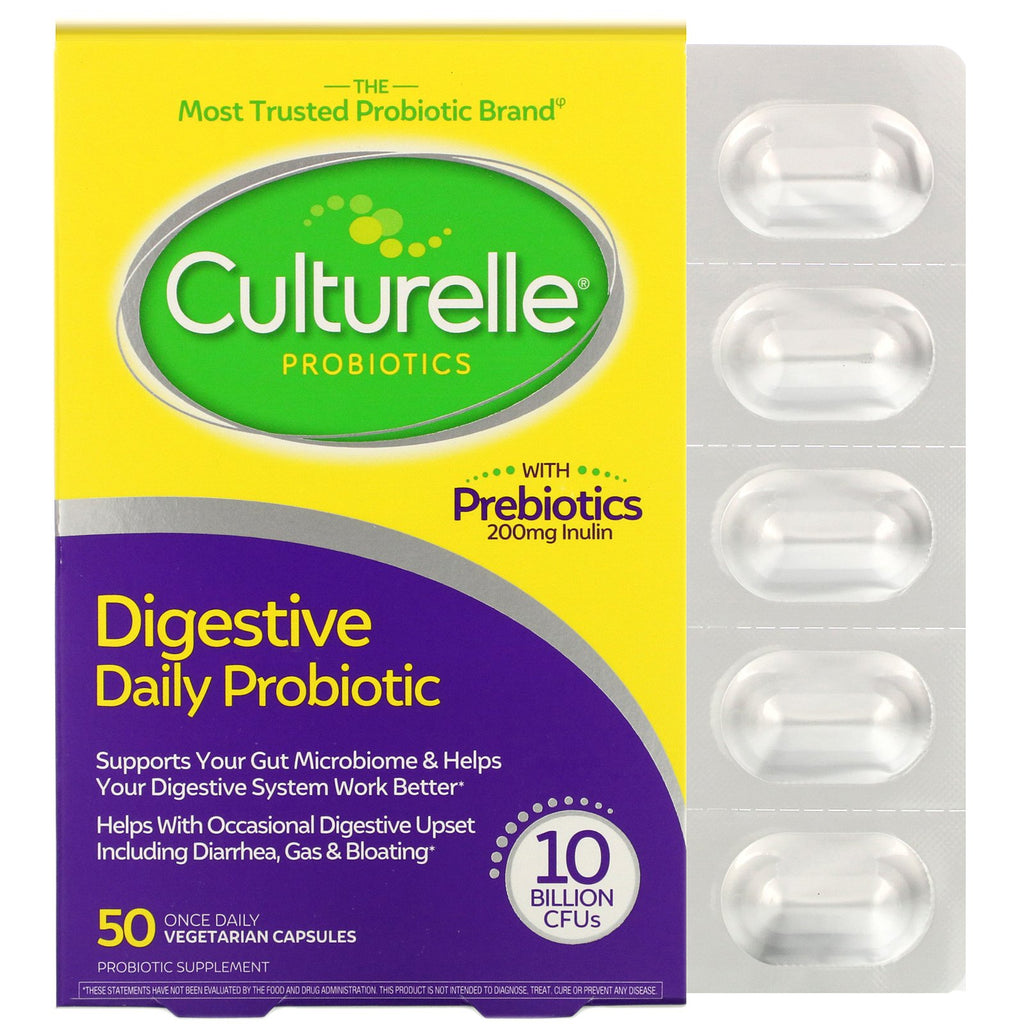 Culturelle, Probiotics, Digestive Daily Probiotic, 10 Billion CFUs, 50 Once Daily Vegetarian Capsules