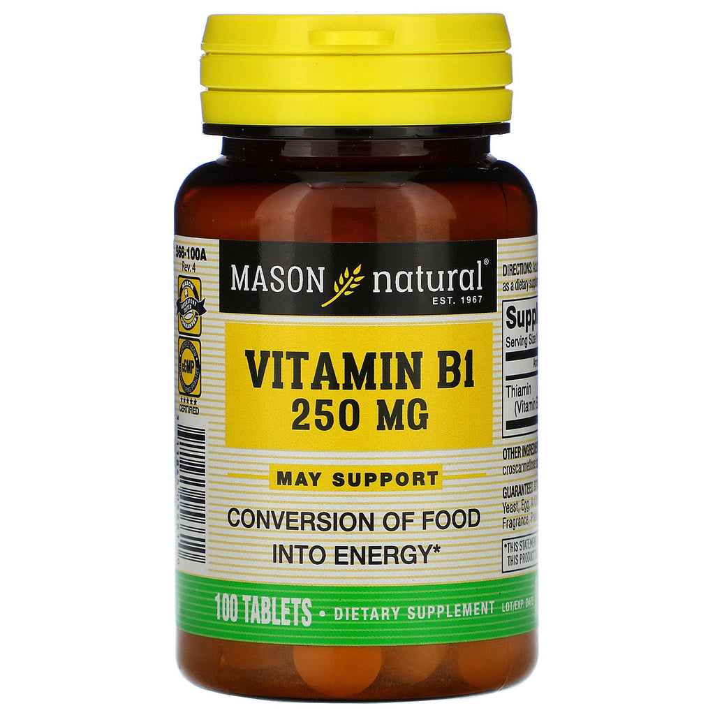 Mason Natural, Vitamin B-1, 250 mg, 100 Tablets