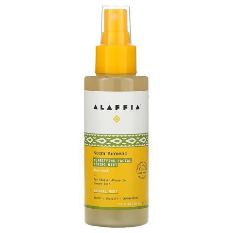 Alaffia, Neem Turmeric Clarifying Facial Toning Mist, Natural Mint, 3.4 fl oz (100 ml)