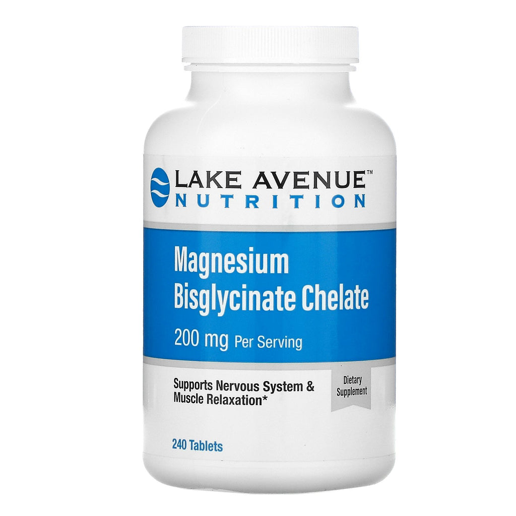 Lake Avenue Nutrition, Magnesium Bisglycinate Chelate, 200 mg, 240 Tablets