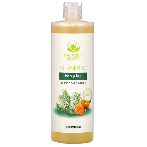 Nature's Gate, Tea Tree & Sea Buckthorn Shampoo for Oily Hair, 16 fl oz (473 ml)