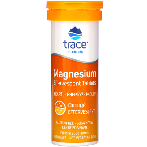 Trace Minerals Research, Magnesium Effervescent Tablets, Orange, 1.41 oz (40 g)