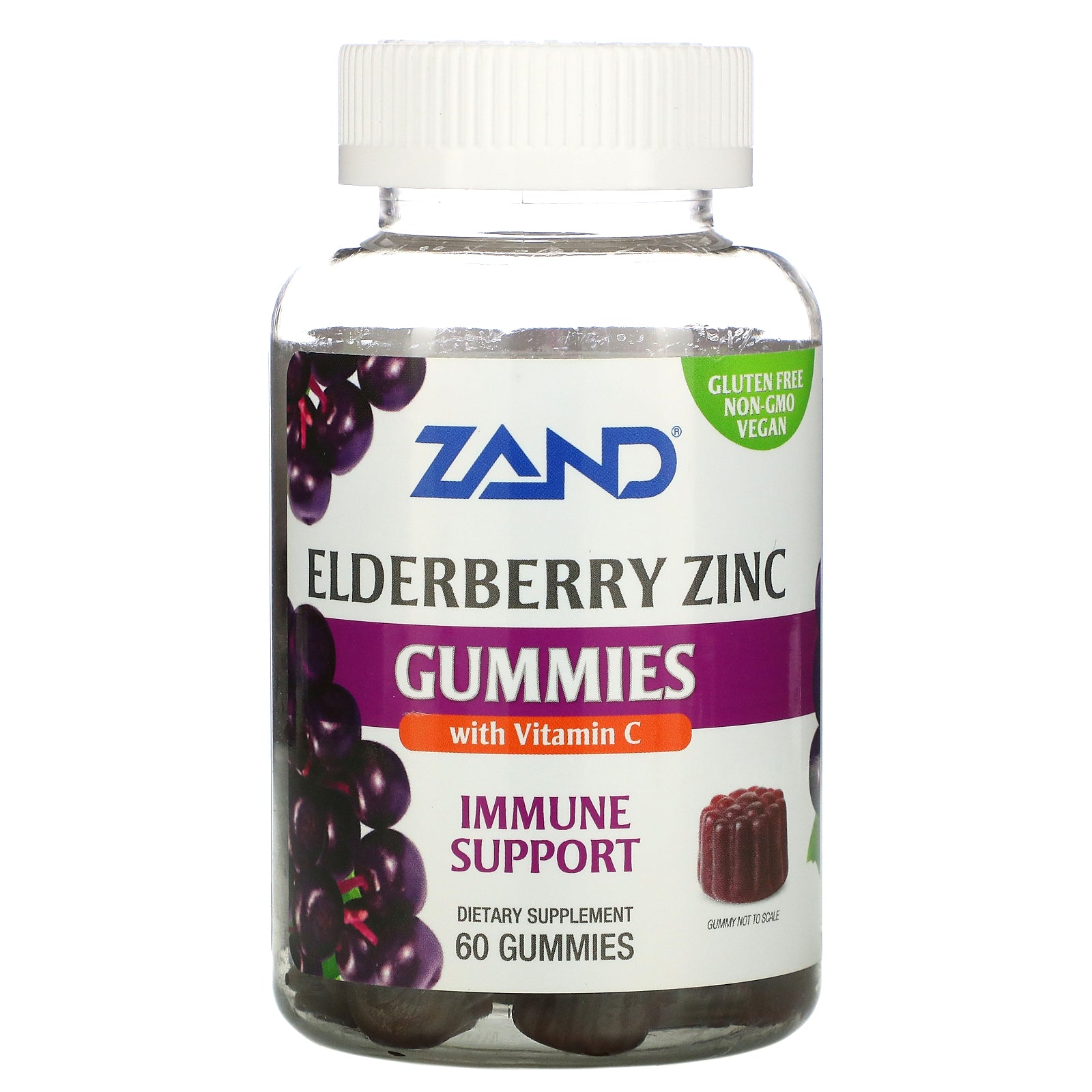 Zand, Immune Support, Elderberry Zinc with Vitamin C, 60 Gummies