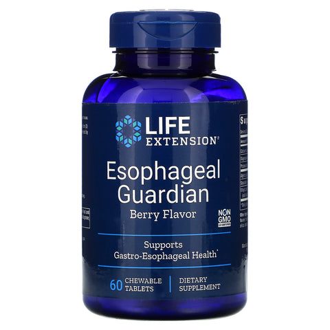 Life Extension, Esophageal Guardian, Berry Flavor, 60 Chewable Tablets