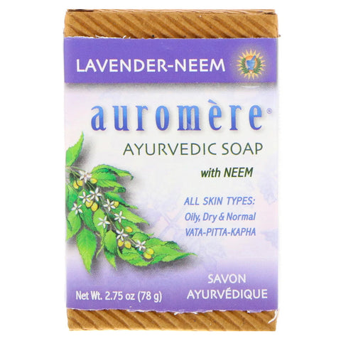 Auromere, Ayurvedic Soap With Neem, Lavender-Neem, 2.75 oz (78 g)