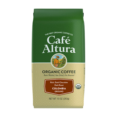 Cafe Altura, Organic Coffee, Colombia, Dark Roast, Ground, 10 oz (283 g)