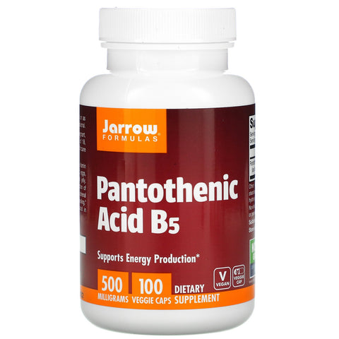 Jarrow Formulas, Pantothenic Acid B5, 500 mg, 100 Veggie Caps